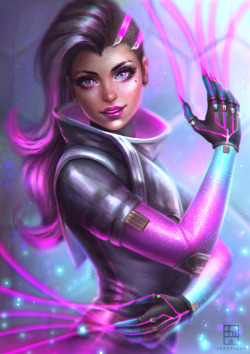 serafleur:    Sombra hype! My most favorite colors in one! ❤️ She’s such a cool character!    PSD file, Step-by-step, HI-RES image and Video process of this artwork are available my Patreon! Thank you for your support!  http://patreon.com/serafleur