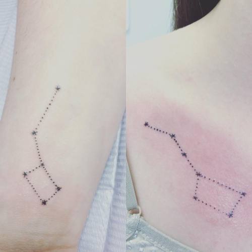 Little dipper constellation tattoo on the rib cage  Tattoogridnet