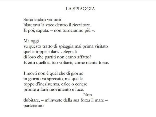 Vittorio Sereni, La Spiaggia (da Gli Strumenti Umani, 1965)