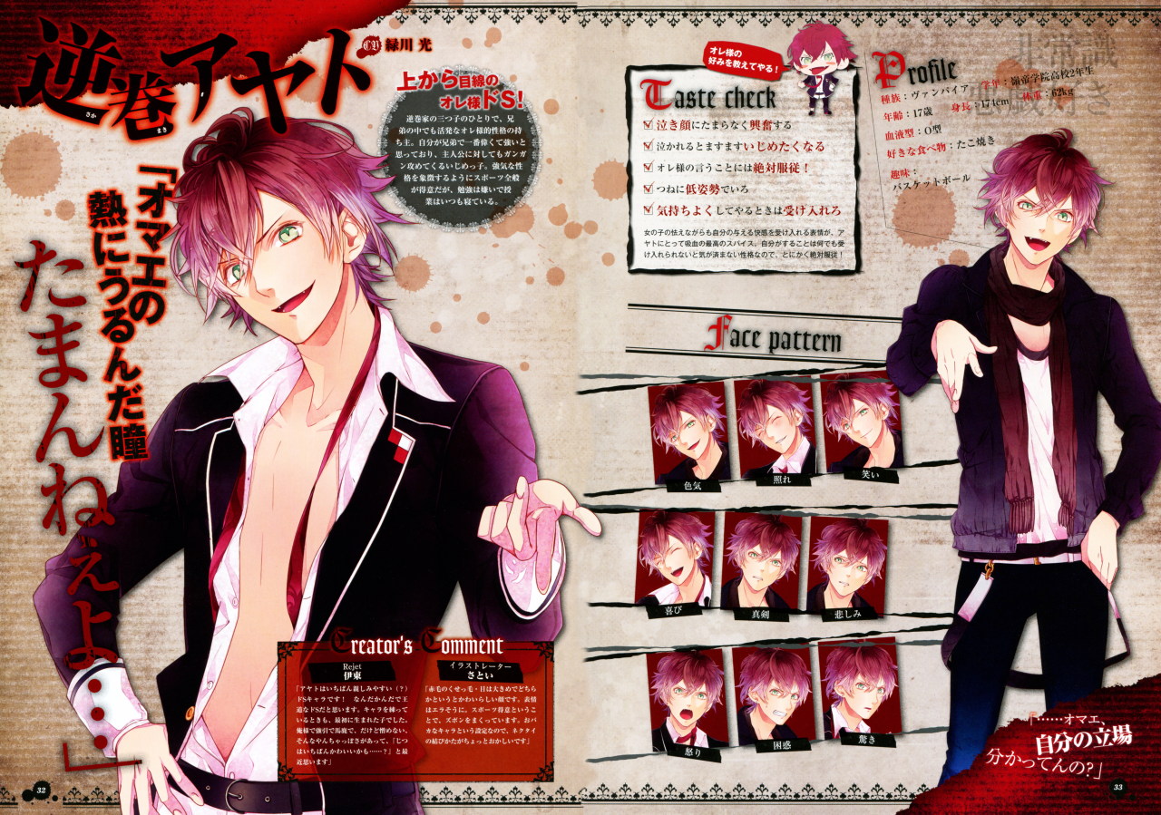 Diabolik Lovers Visual Fanbook Sakamaki Ayato