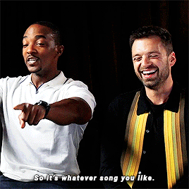 starkdnvers: Anthony Mackie and Sebastian Stan on who takes the mantle of America’s Ass.