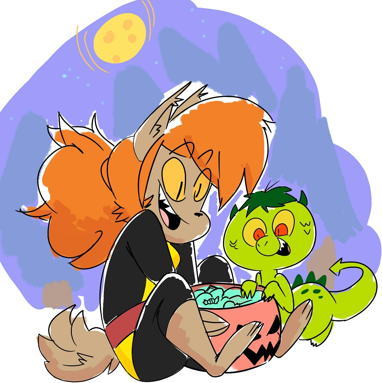 chillguydraws:  jig-x-saw:  HAlloween doodles  Oh Leni   ;9