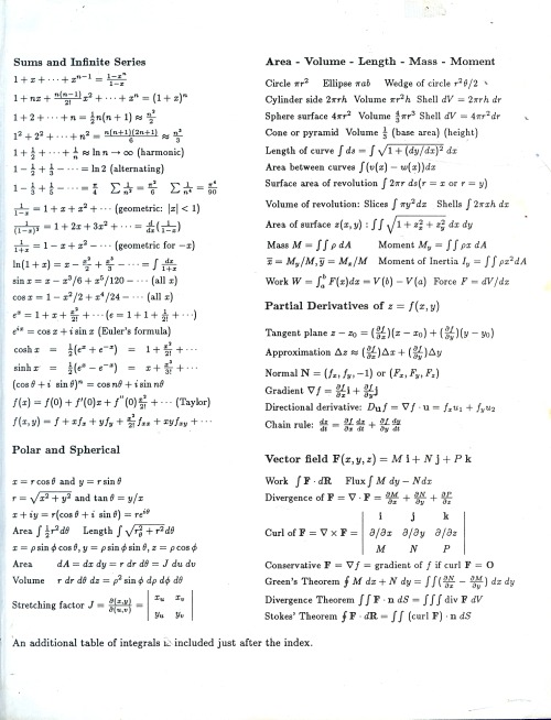 maxwellsequations:Scans of the inside covers of Strang’s Calculus, which you can legally-downl