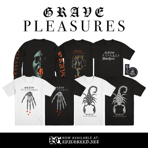We’re so happy to announce that @evil_greed are our exclusive European merch partners! We have launched a new webstore including brand new shirt designs. Go here: http://evilgreed.net/collections/gravepleasures
