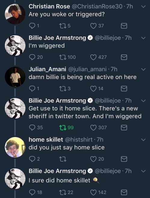 angelofsuburbia:billie joe armstrong back on twitter is the best thing to happen in my entire lifesp