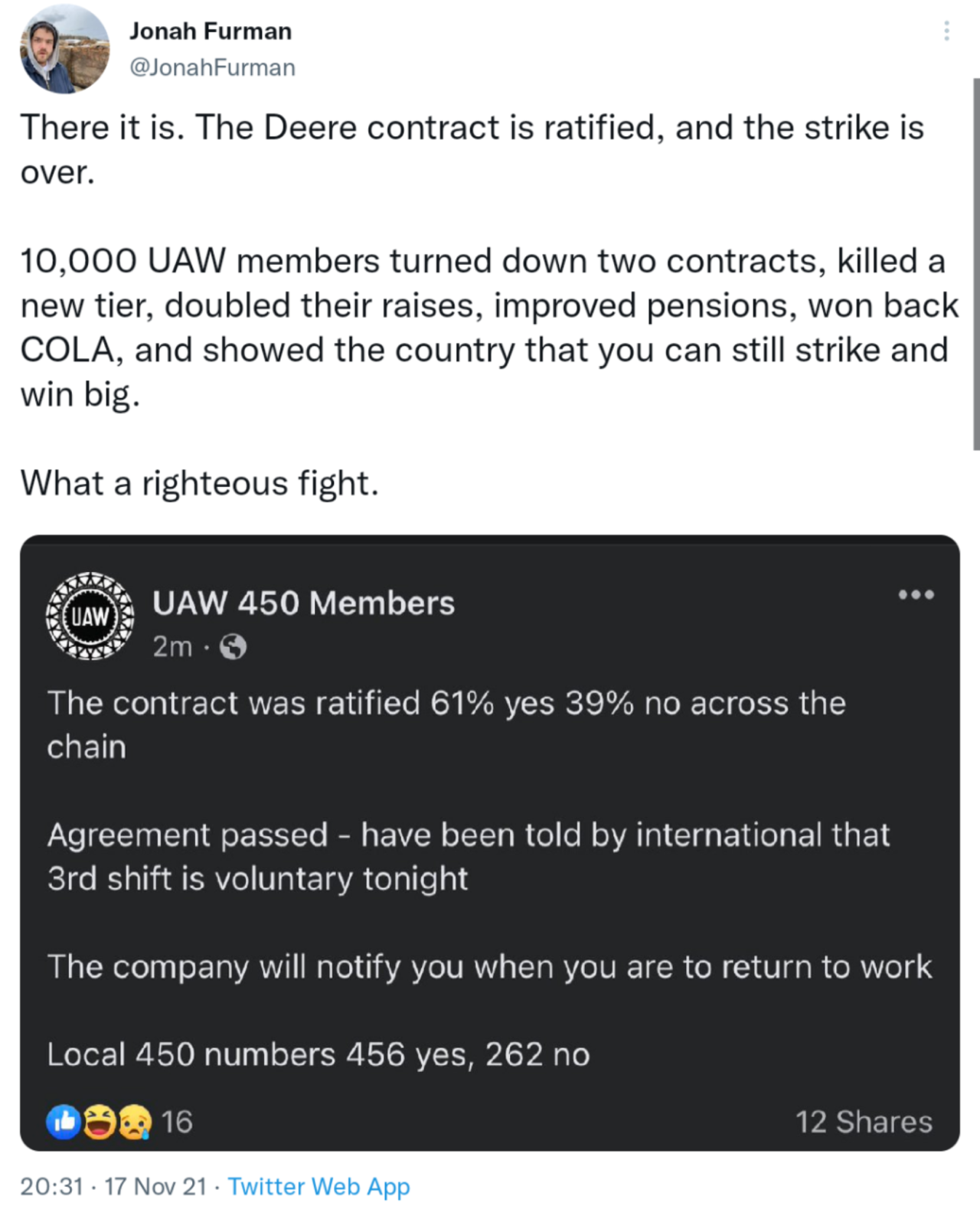 XXX macleod:Great Job UAW! The six-year agreement photo