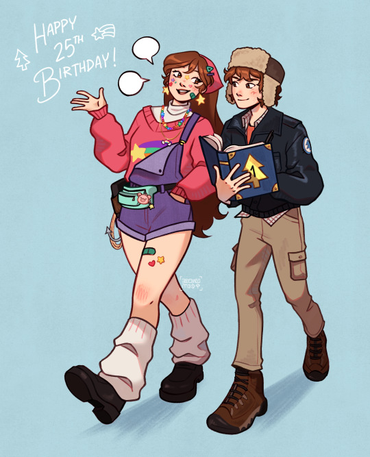 Fanart depicting the twins from Gravity Falls in a semi-realistic cartoon format.