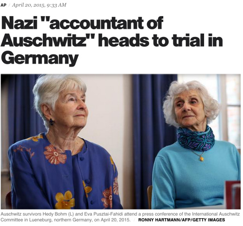 i-cant-believe-its-no-homo:  iverbz:  kingjaffejoffer:  Shout out to Germanyhttp://www.cbsnews.com/news/oskar-groening-nazi-guard-at-auschwitz-death-camp-heads-to-trial-in-germany/  germany out here prosecuting 90 year olds but we cant even get a cop