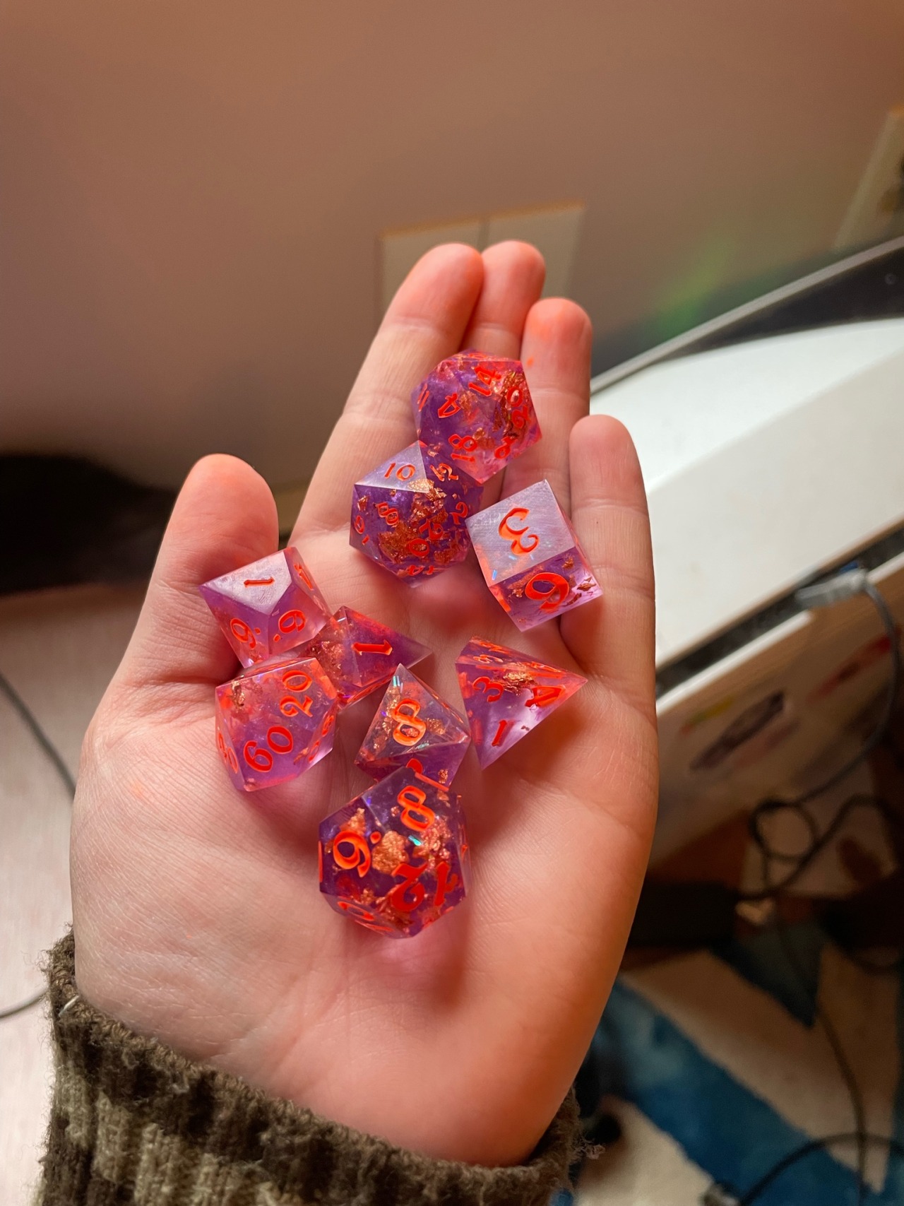 I made some dice for a friend for Christmas 🥰