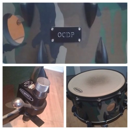 Any drummers out there need a beast of a snare?! Selling my OCDP camo vented beauty. 14x8 30 ply, sa