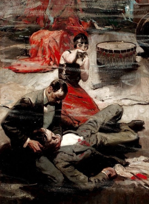 aqua-regia009: Aftermath of a quarrel between gangsters - Dean Cornwell