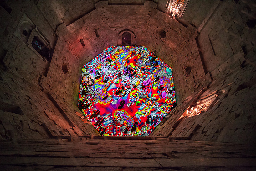crossconnectmag:  Miguel Chevalier morphs italian castle with kaleidoscopic patterns.