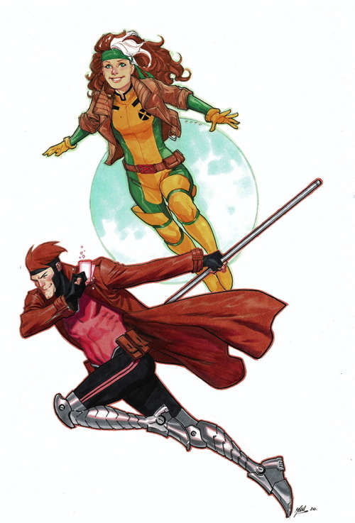 theartofthecover: The Uncanny X-Men: Gambit and Rogue piece sketch (2021) [a Double Visions charity 