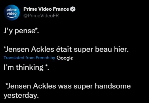 justjensenanddean: PrimeVideoFR Jensen Ackles being super handsome is a language we all understand
