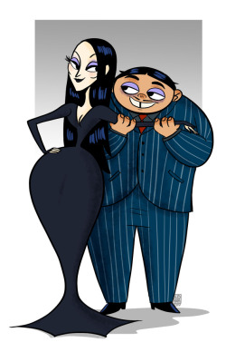susanarodriguesart:  Gomez and Morticia Addams. 