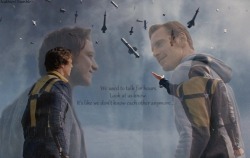icathier:   We used to talk for hours. Look at us now. It’s like we don’t know each other anymore…  my first attempt on Cherik. I hope you like it.  
