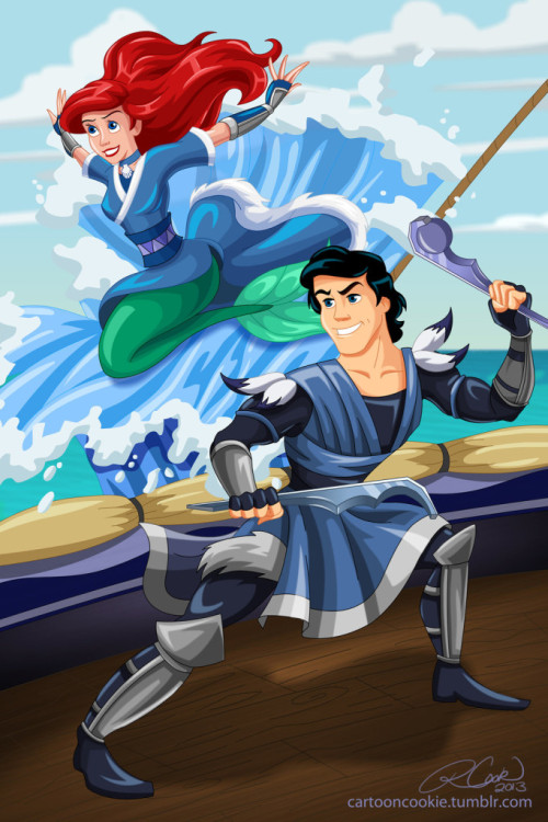 youngjusticer:  I think I can die happy now. Disney x Avatar, by Robby Cook.