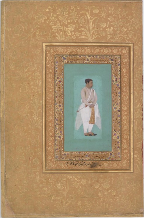 recto: &ldquo;Portrait of Raja Suraj Singh Rathor&rdquo;, verso: Page of Calligraphy. Folio from the