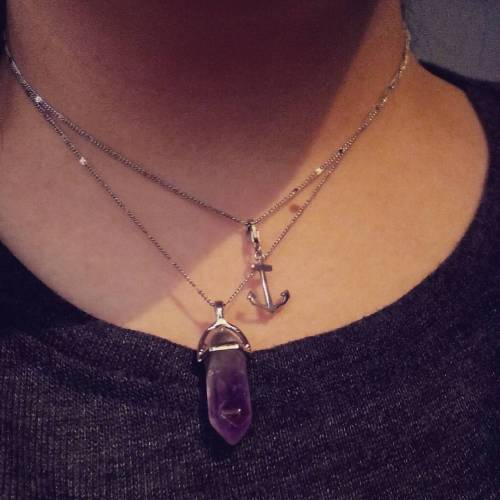 Necklace for today :3 #necklace #d #anchornecklace #fromboyfriend #pendant #crytal #amethist #fromal