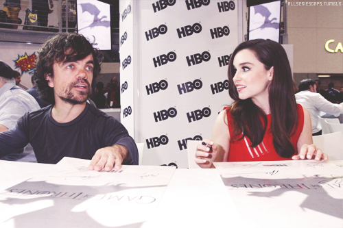 allseriescaps:  Emilia & Peter at the HBO’s ‘Game Of Thrones’ cast autograph signing at San Diego Convention Center [19.07.2013] 