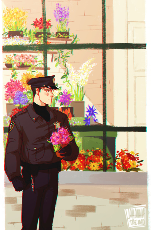 johannathemad:just a cop leaving a flower shop [x]