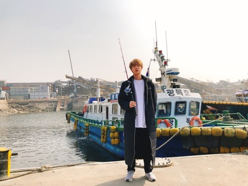 allforbts: 190305 Seokjin’s Tweet 한마리도 못잡음 Couldn’t even catch one (fish) Trans cr: Kylie @ allforbt