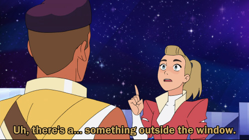 Adora: Uh, there's a... something outside the window.