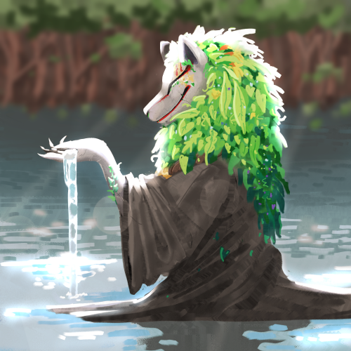 faolrougelune:good-5b:  i little painting i did based off of a absolutely stunning fursuit by @faolrougelune   Oh waw OH WAW thank you so much it’s amazing ! The water effect, the rim light, it’s beautiful !