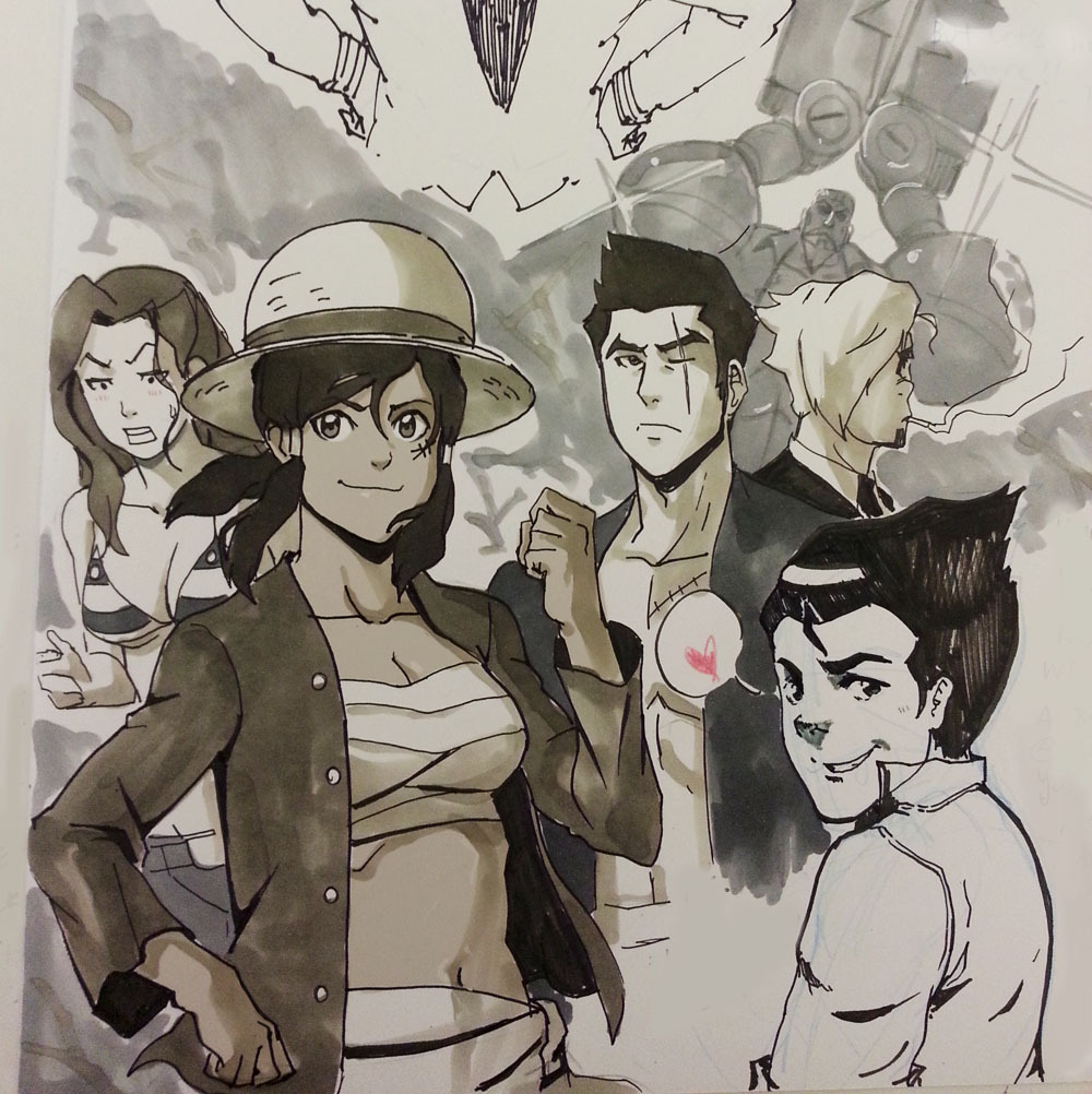 misterunagi:  More Korra book signing drawings for friends!  Legend of One Piece