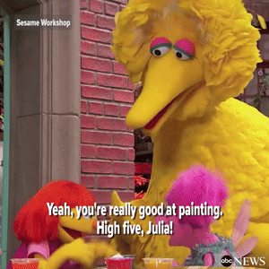 Porn photo thetrippytrip:   Julia, a Muppet with autism,