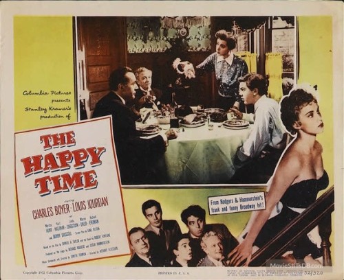 howardhawkshollywoodannex:original lobby cards for The Happy Time (1952) with Charles Boyer, Louis J