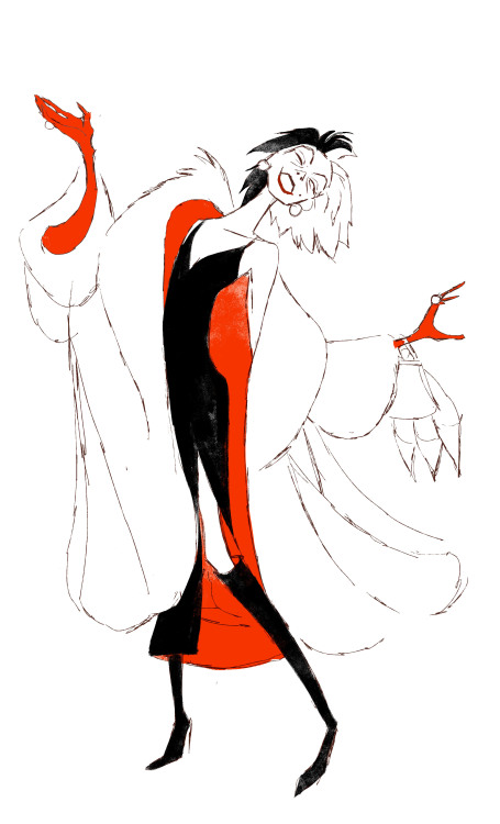 Cruella de Vil themed life drawing!