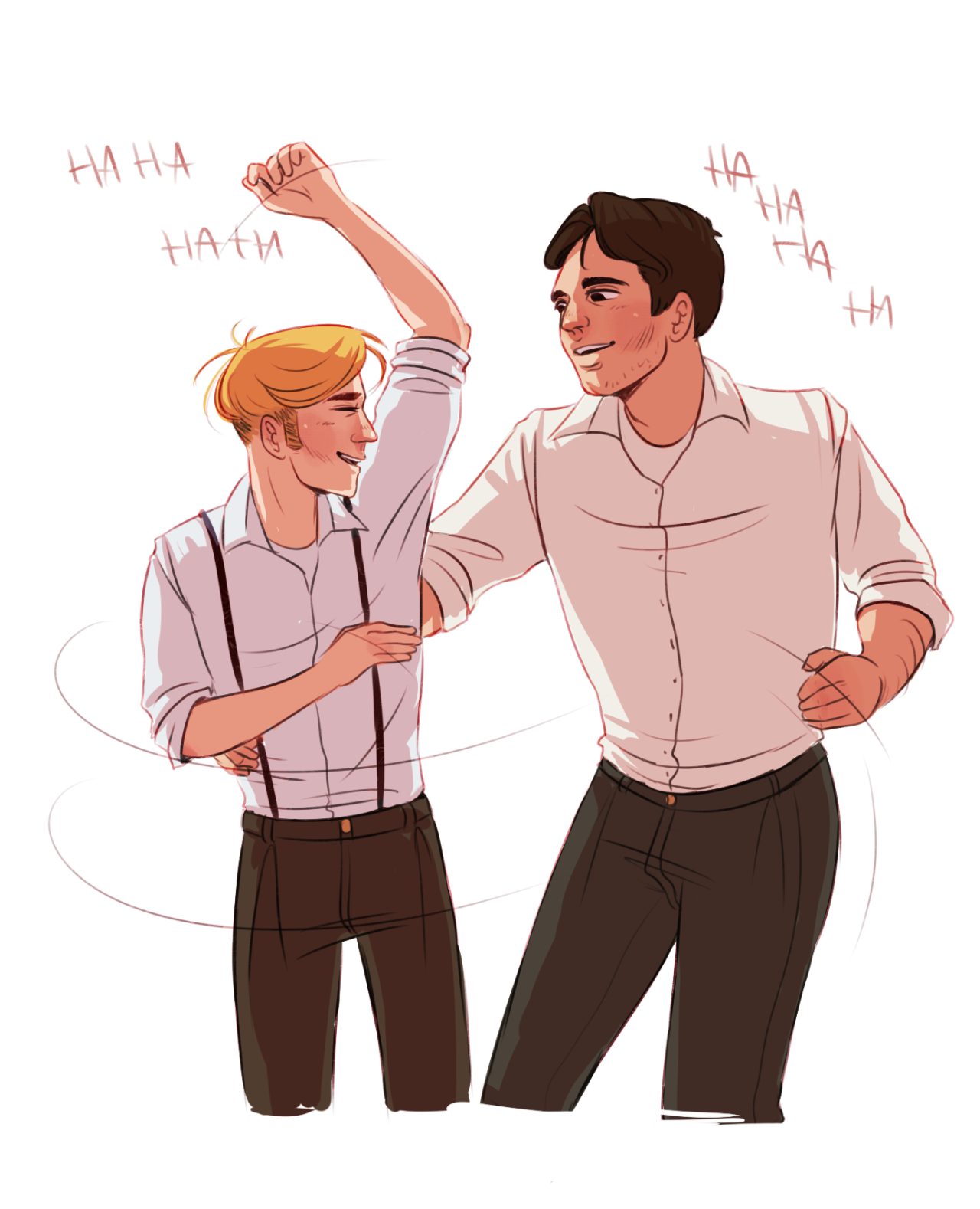 kayaczek:  so umm Bucky was teaching Steve how to lindy and then things got more