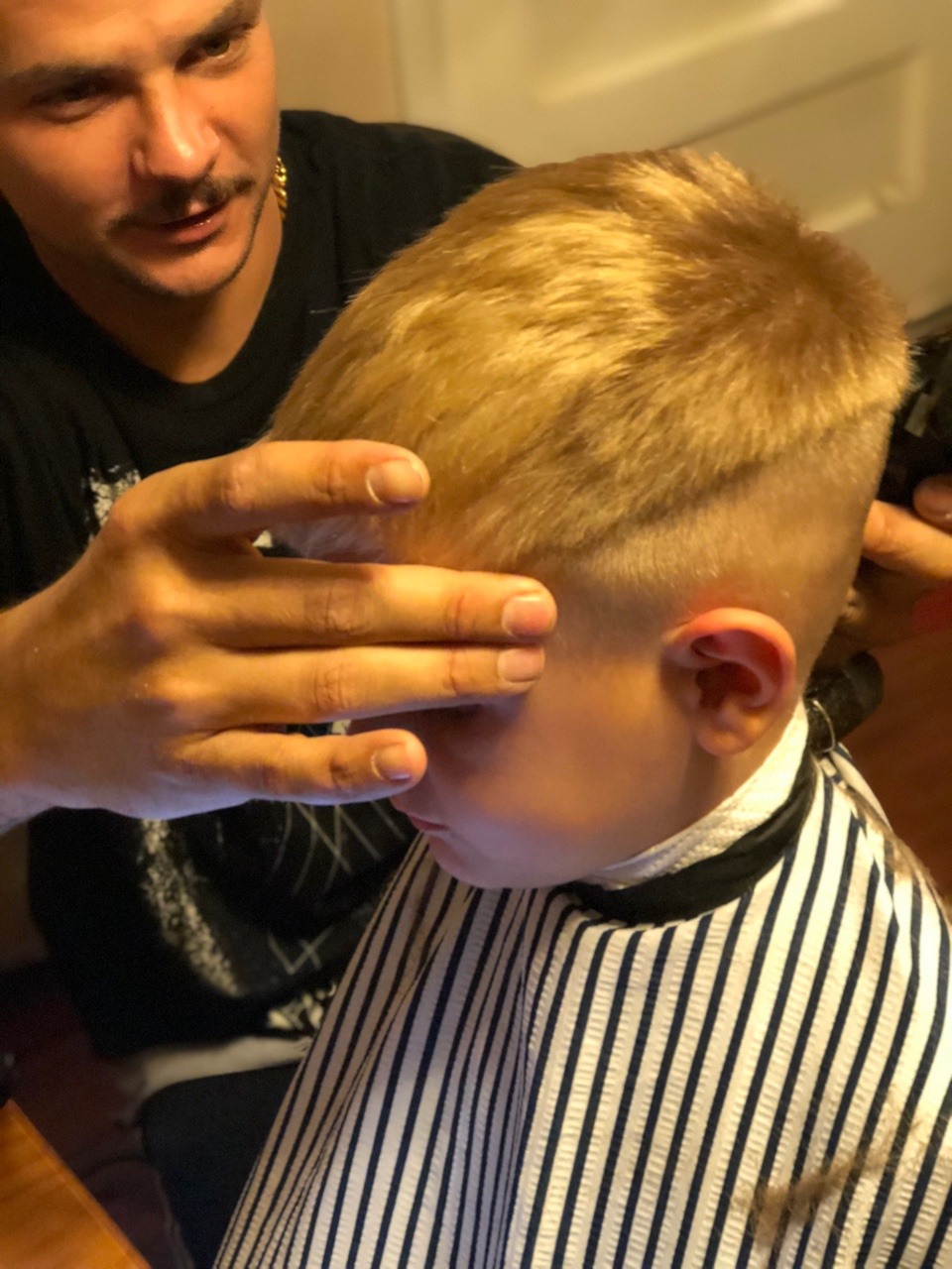 My brotha came thru and gave Jr the fresh fade