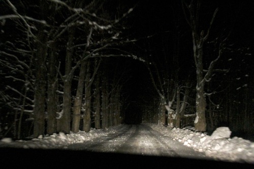 highways-are-liminal-spaces:Driving through rural New England after midnight in a snowstormNovember 