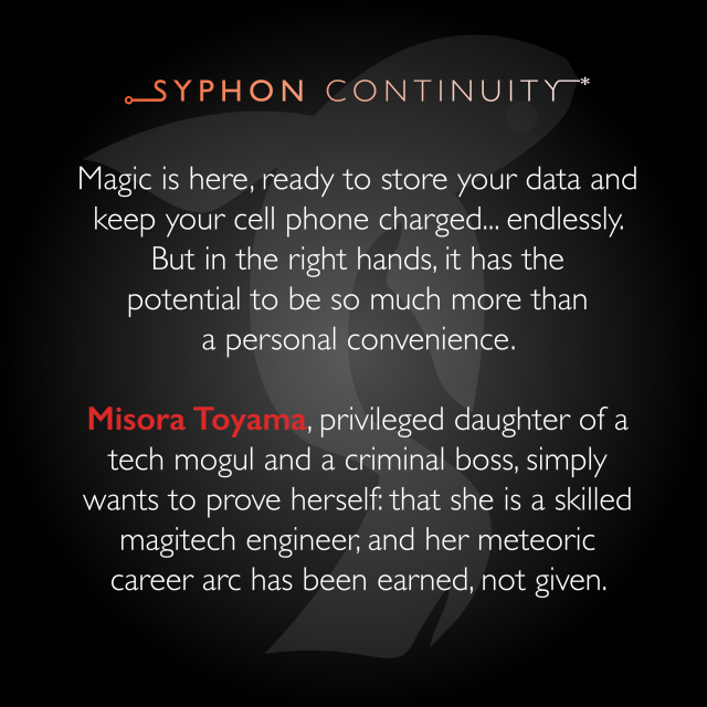 Magic is here, ready to store your data and keep your cell phone charged... endlessly. But in the right hands, it has the potential to be so much more than a personal convenience.

Misora Toyama, privileged daughter of a tech mogul and a criminal boss, simply wants to prove herself: that she is a skilled magitech engineer, and her meteoric career arc has been earned, not given.