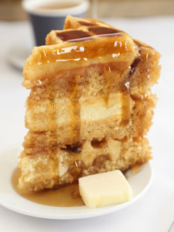 lustingfood:  MAPLE BELGIAN WAFFLE CAKE