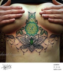 Tattrx:  David Boggins - Lissa’s Heart Chakra, Lotus &Amp;Amp; Lace Tumblr: Davidboggins