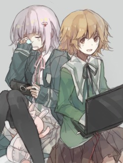 :  ｢ Chiaki Nanami & Chihiro Fujisaki.