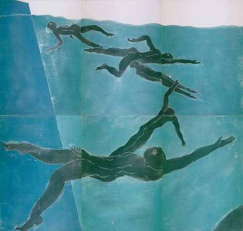 Ralph Kiggell (British, b. 1960, Ndola, Zambia, based Thailand) - 1: Third Group Of Swimmers (Six Pa