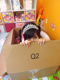 aballycakes:  happy little girl playing in a box :3