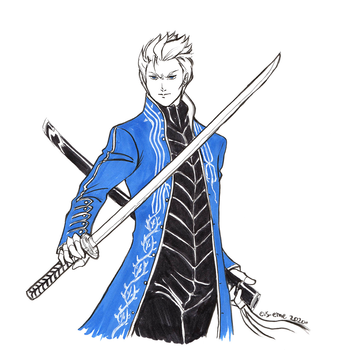 Devil May Cry 3 - Vergil , Fan Illustration by Ravis, 2D