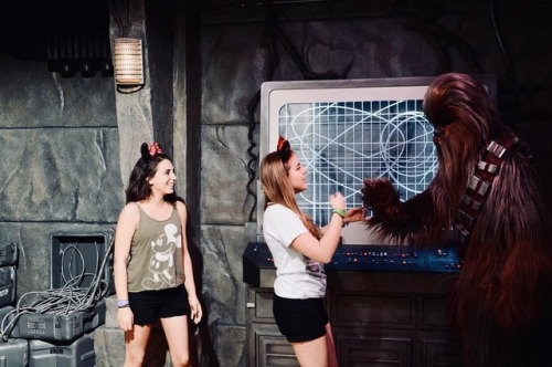 Rock Paper Scissors, or trying to convince Chewie I’m a Rebel spy? ‍♀️ #shareyourears #mickeys90th #