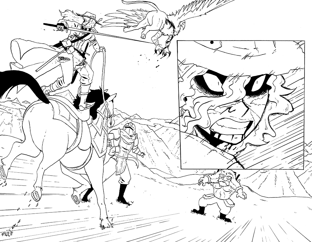 themapisonfire: We caught a griffon in our DnD game. My character had to stand on