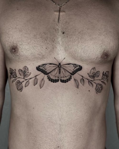 Diego Vago belly;blackw;butterfly;dots;leaf