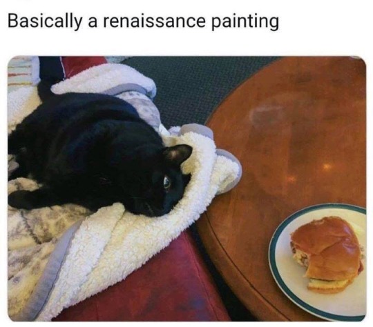 jenroses: spinningyarns:  coolcatgroup:  treacle-a:  cat-memes-only:  This is art   NICE    If I caption this “I can haz cheezburger?” do you think the fabric of time and space will rip and we’ll be flung violently back into our own past?  At this