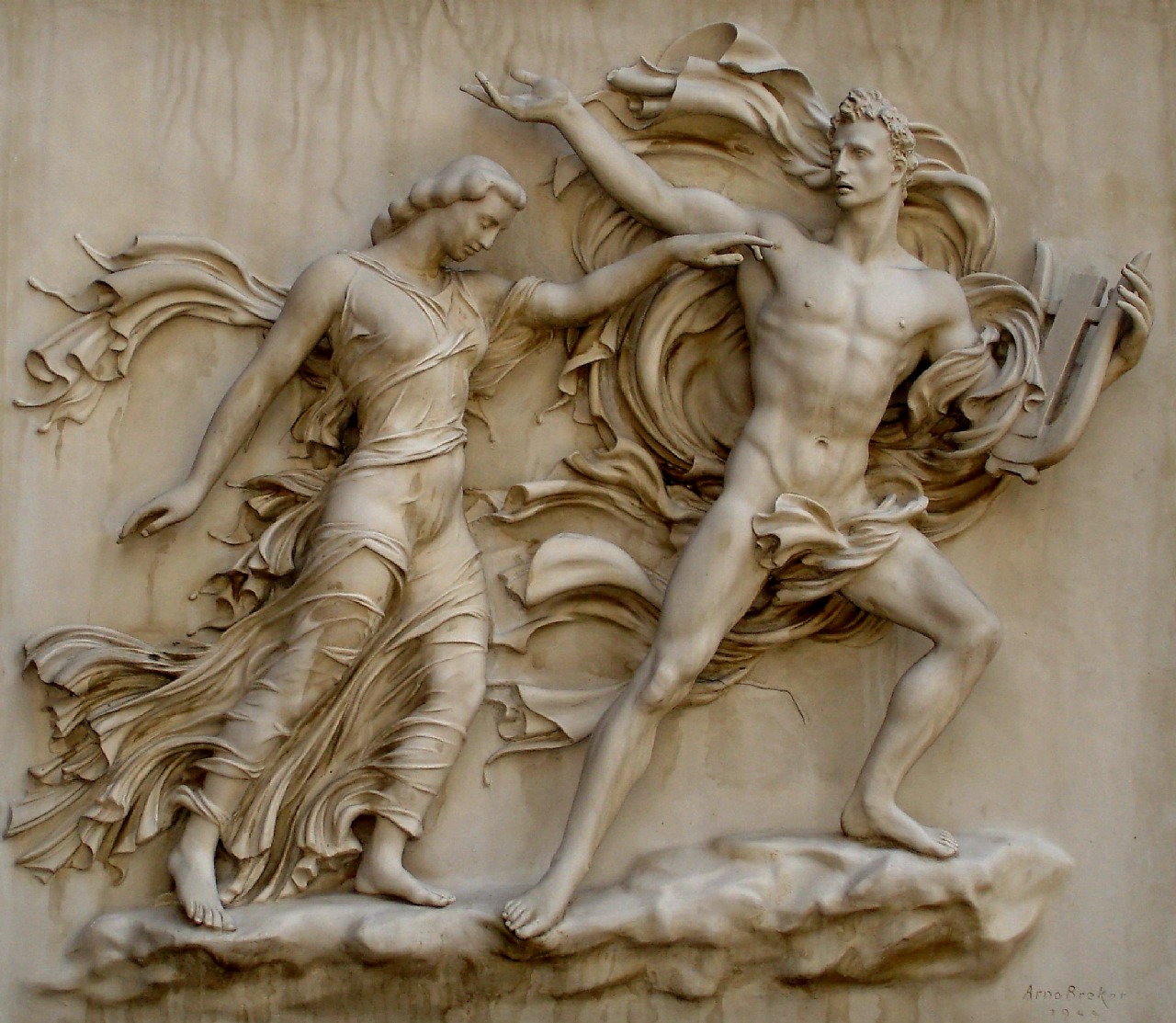 σαλώμη — Orpheus and Eurydice Marble relief by German...