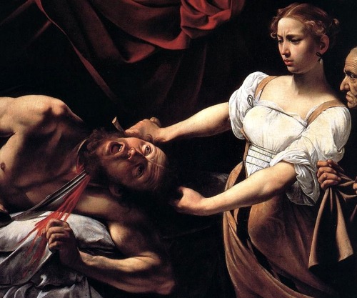 telesilla:sophia-helix:harriet-spy:fuckindiva:Judith Beheading Holofernes by Caravaggio // Judith Sl