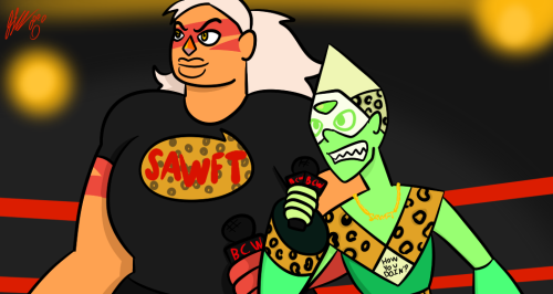 “MY NAME, IS PERIDOT, AND I AM A BONA FIDE G, AND A CERTIFIED STUD! AND YOU CAN’T! TEACH! THAT!!! AND THIS HERE, IS BIG JASPER, AND SHE IS 7 FOOT TALL! AND YOU CAN’T! TEACH! THAT!!! BADA-BOOM!!! REALEST GEMS IN THE ROOM! HOW YOU DOIN’!?”