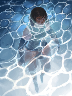 taikova: i wanted to draw someone in water, so korra it is.